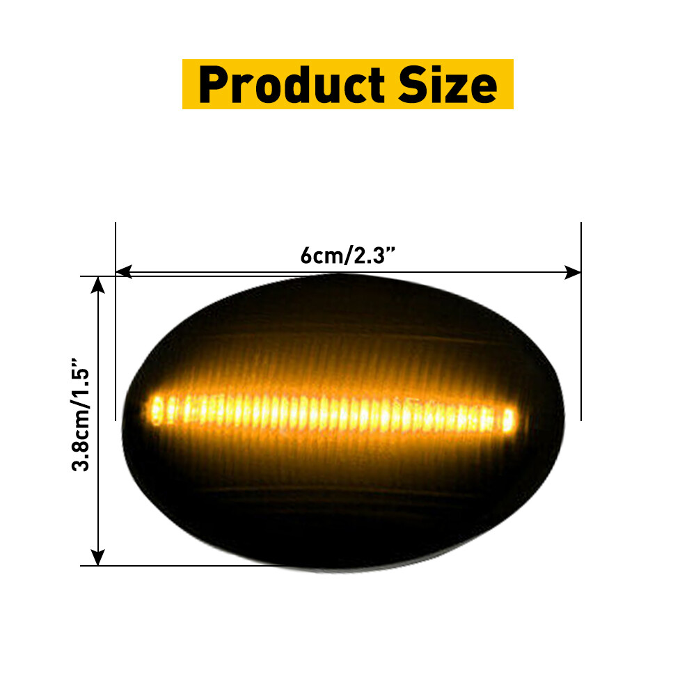 For Ford F350 Superduty Amber/Red LED Fender Bed Side Marker Lights 4pc Smoked