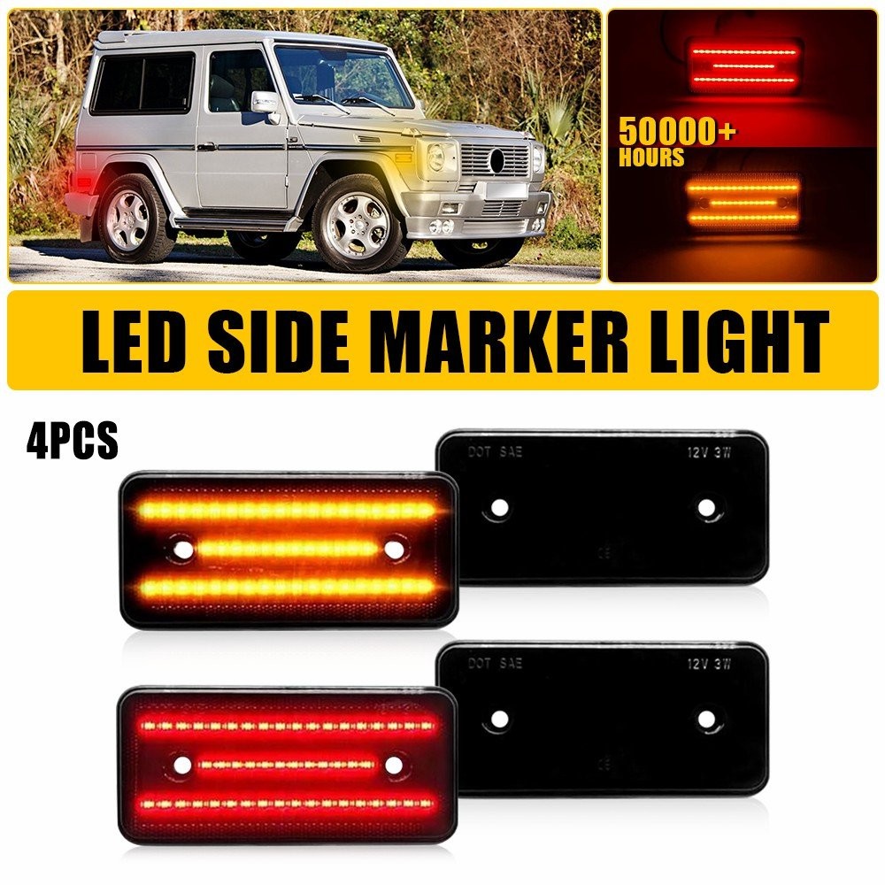 Rear Front LED Side Bumper Marker Set Light For 1999-2014 Mercedes-Benz G-Class