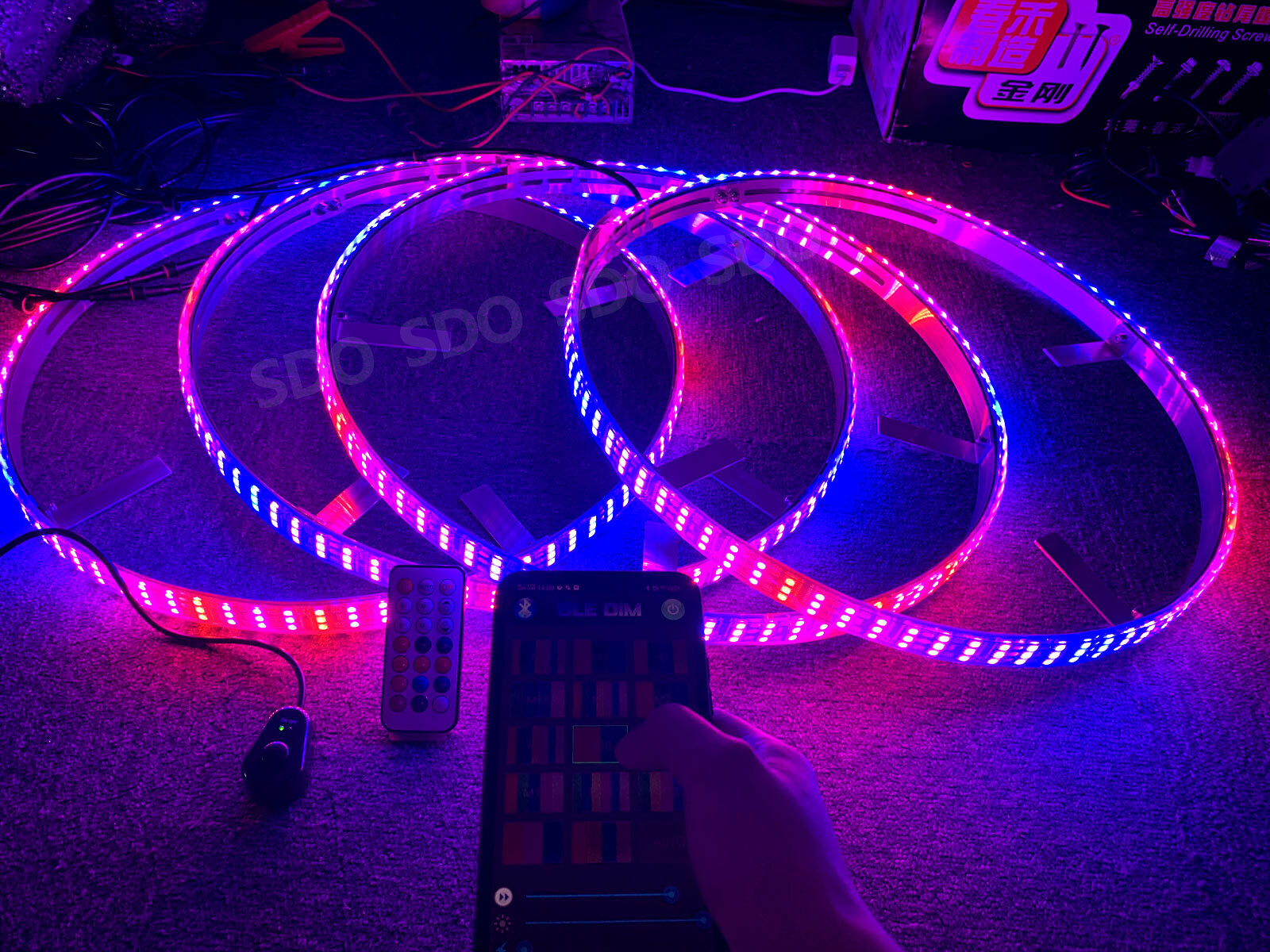 15.5“ / 17.5“ RGB & Color Chasing Quad Row LED Wheel Lights Bluetooth+Remote