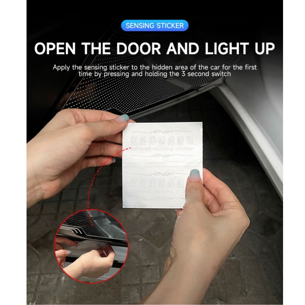 4x Car Door RGB Flowing Pedal Welcome Light USB Rechargeable Wireless Universal