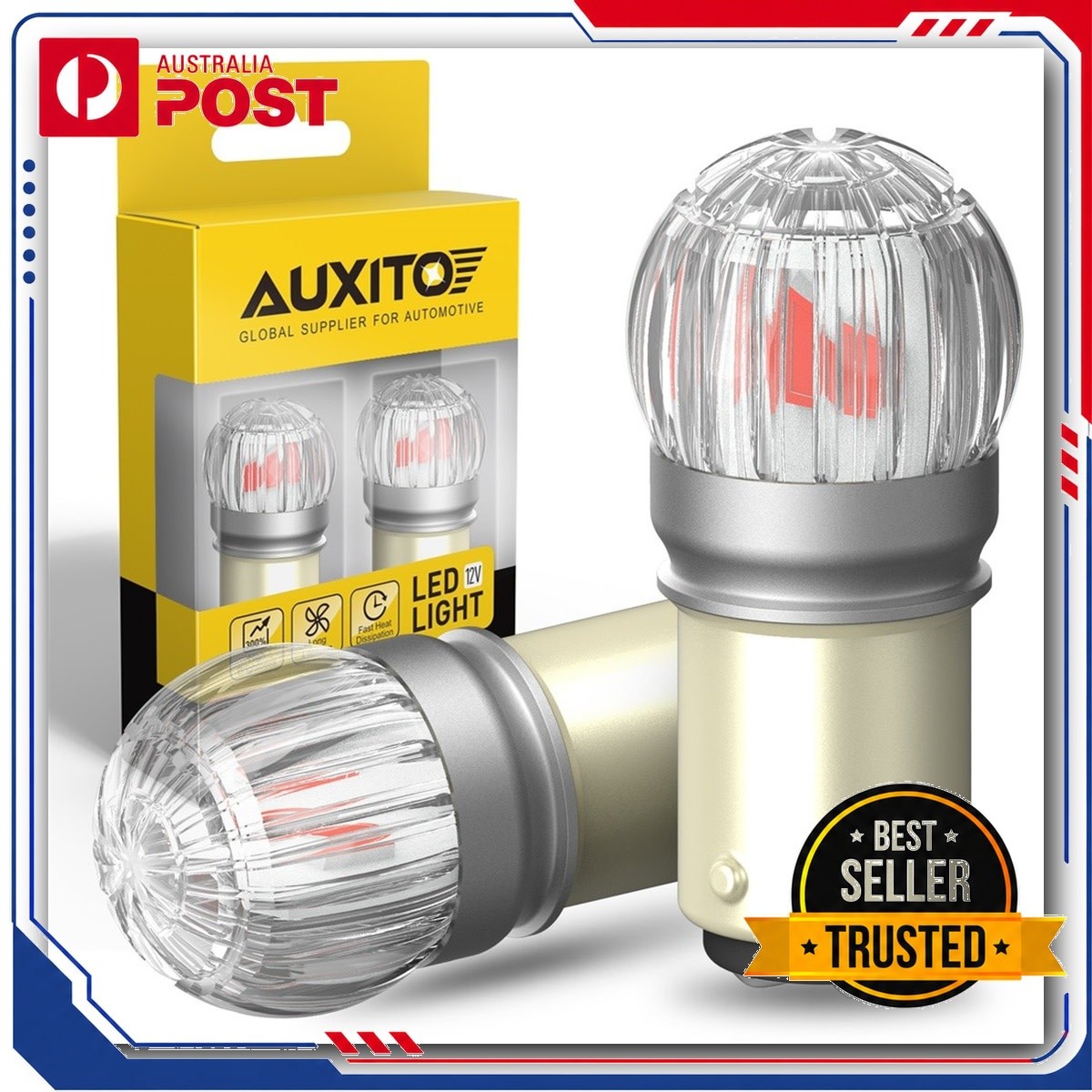 2X 1157 LED BAY15D Brake/Stop Light Tail Bulb Pure Red Bright