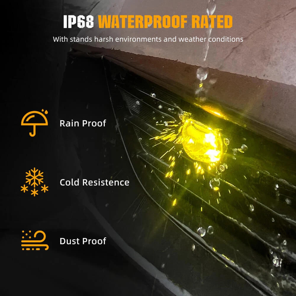 Pair White/Yellow Dual Color 120W Mini LED Projector Lens Driving Fog Lights