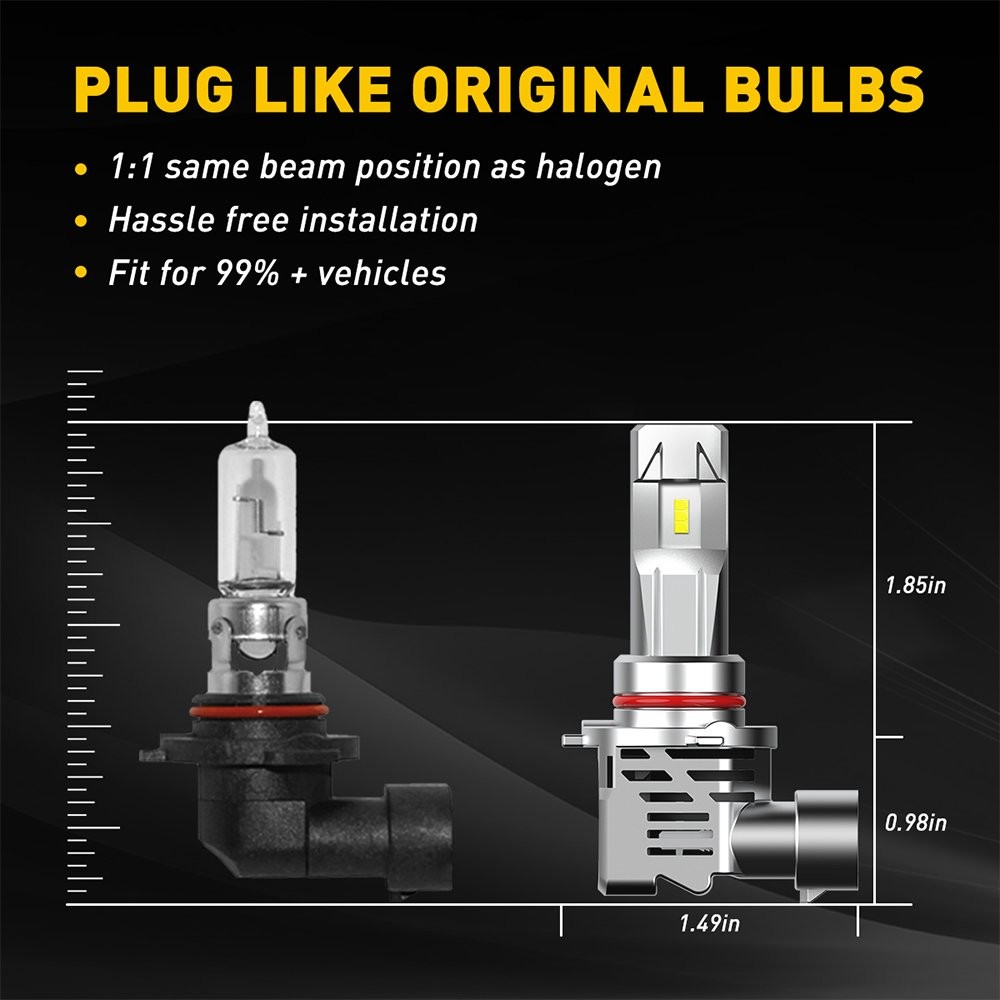 AUXITO LED Headlight High Low Beam Bulb 9005 + 9006 Combo 6500K Clear Cool White