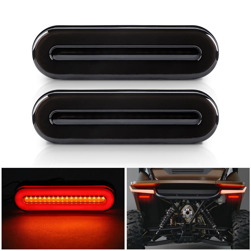 2X Red+Amber ENERGY-EFFICIENT LIGHT Trailer Truck Stop/Turn/Tail Brake Lights 5″