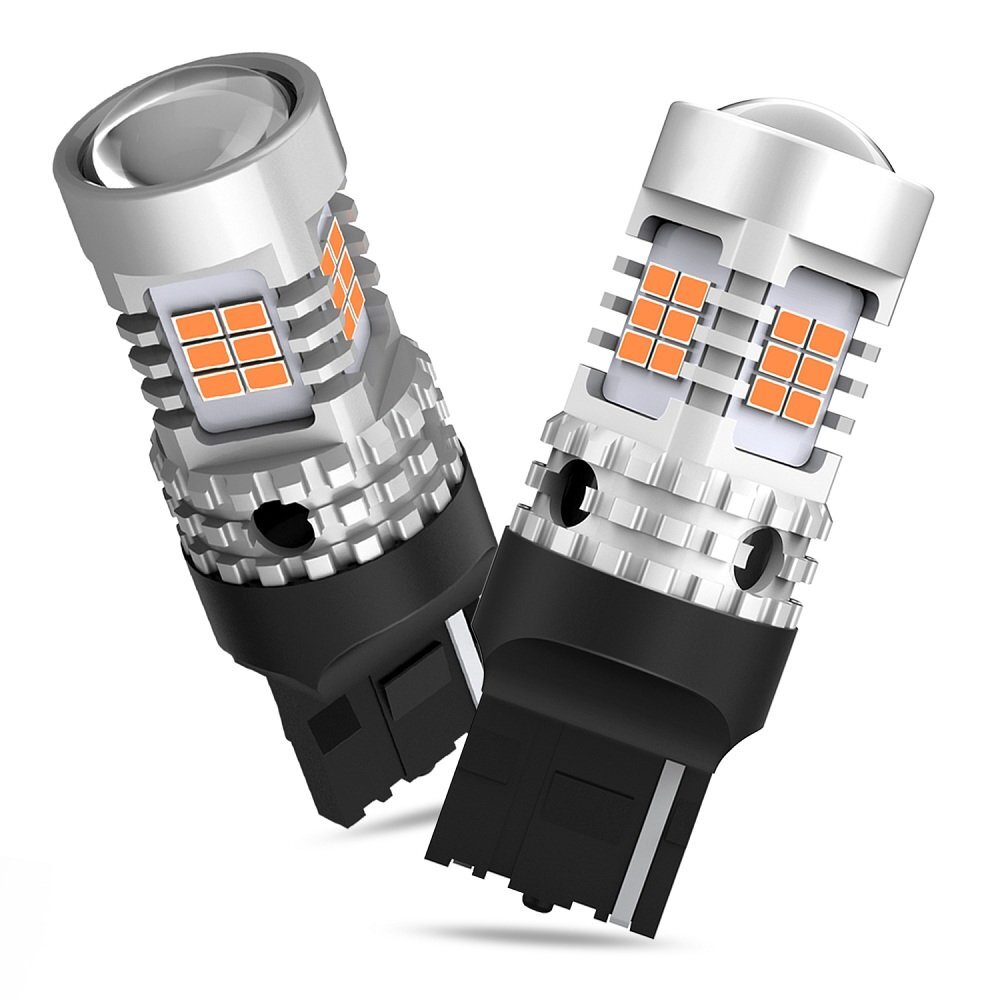 AUXITO 7443 7440 LED Front Rear Turn Signal Light Bulbs No Hyper Flash Amber 4X