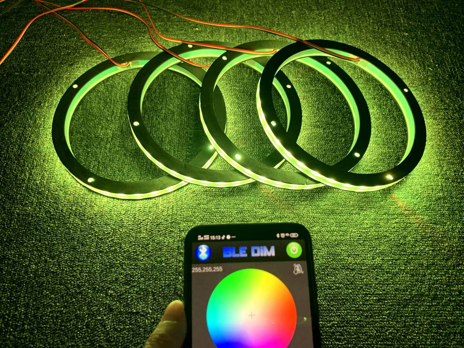 4pcs 6.5“ RGB LED Speaker Lights For Car Truck Audio 1/2“ Spacer Ring Lights
