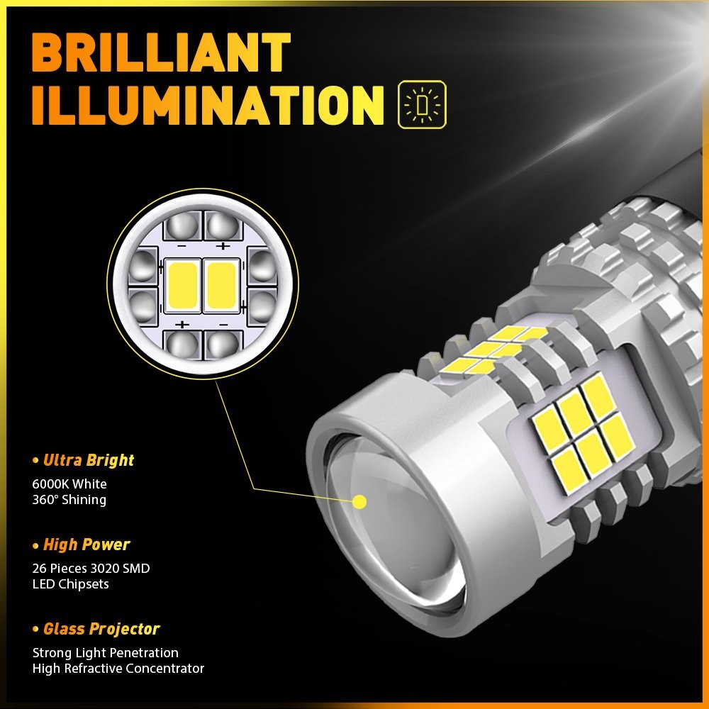 7443 7444 Led Turn Signal Light Bulbs Anti Hyper Flash Super Bright White 2-10X