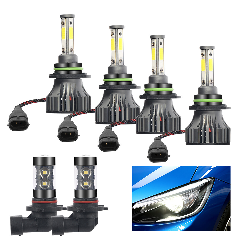 IP68 Waterproof For Chevy 2003-2005 2006 6000k LED Headlights+Fog Light Bulbs US