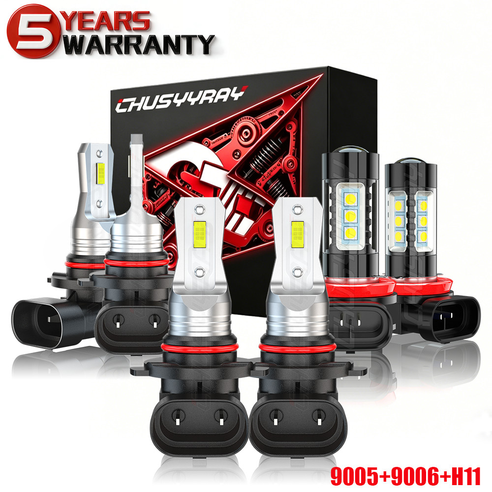 F15 9005 9006 Combo LED Headlight High Low Beam Bulbs 6500K Clear White