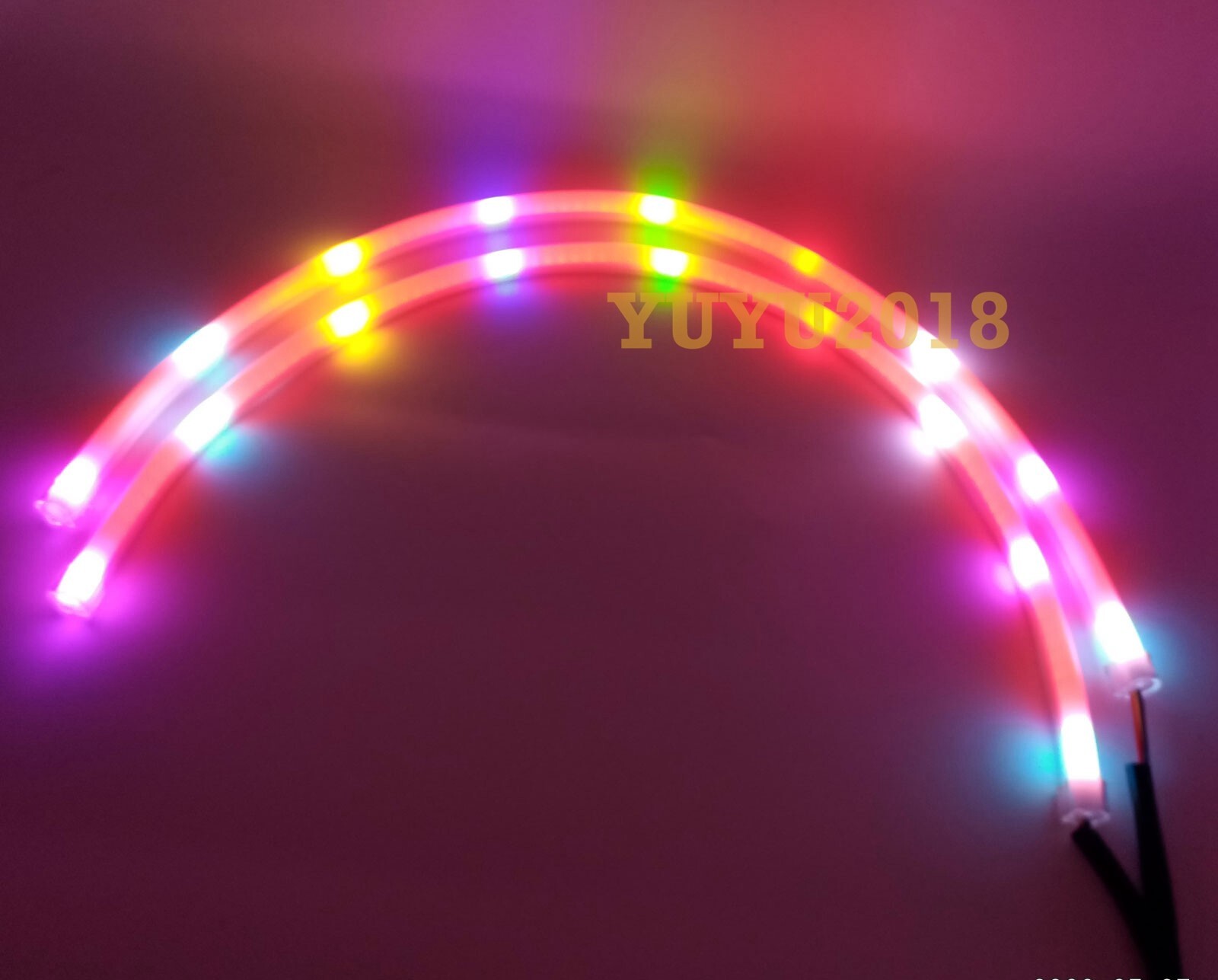 2*60cm LED strip Flow series Chasing RGB for headlight DRL Dream color signal