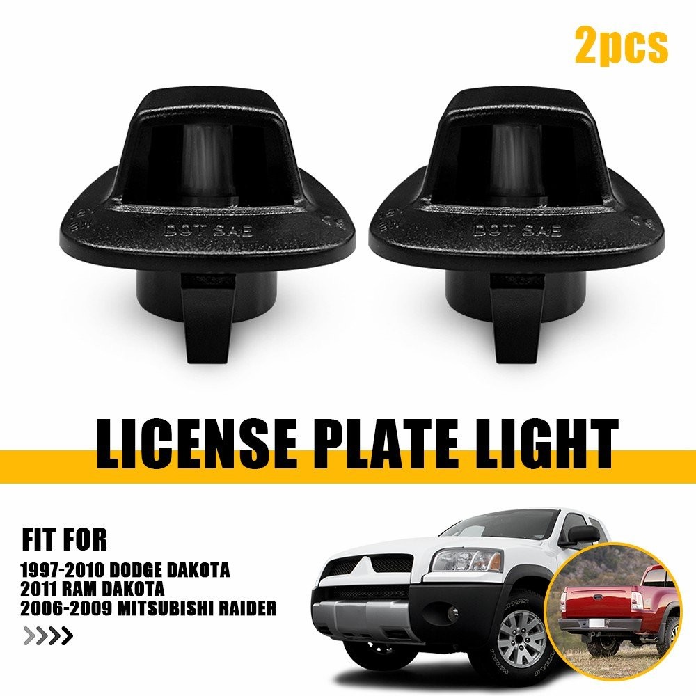2x Rear License Plate Light Cover for 1997-2010 Dodge Dakota 2011 RAM Dakota USA