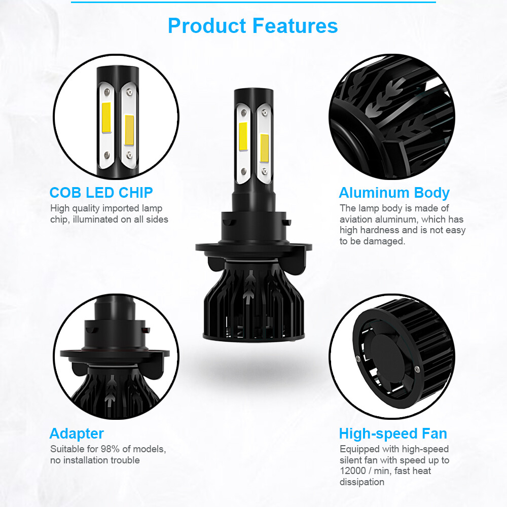For Jeep Liberty 2008-2012 LED Headlight + Fog Lights Bulbs 9008 H13 9145 6000K