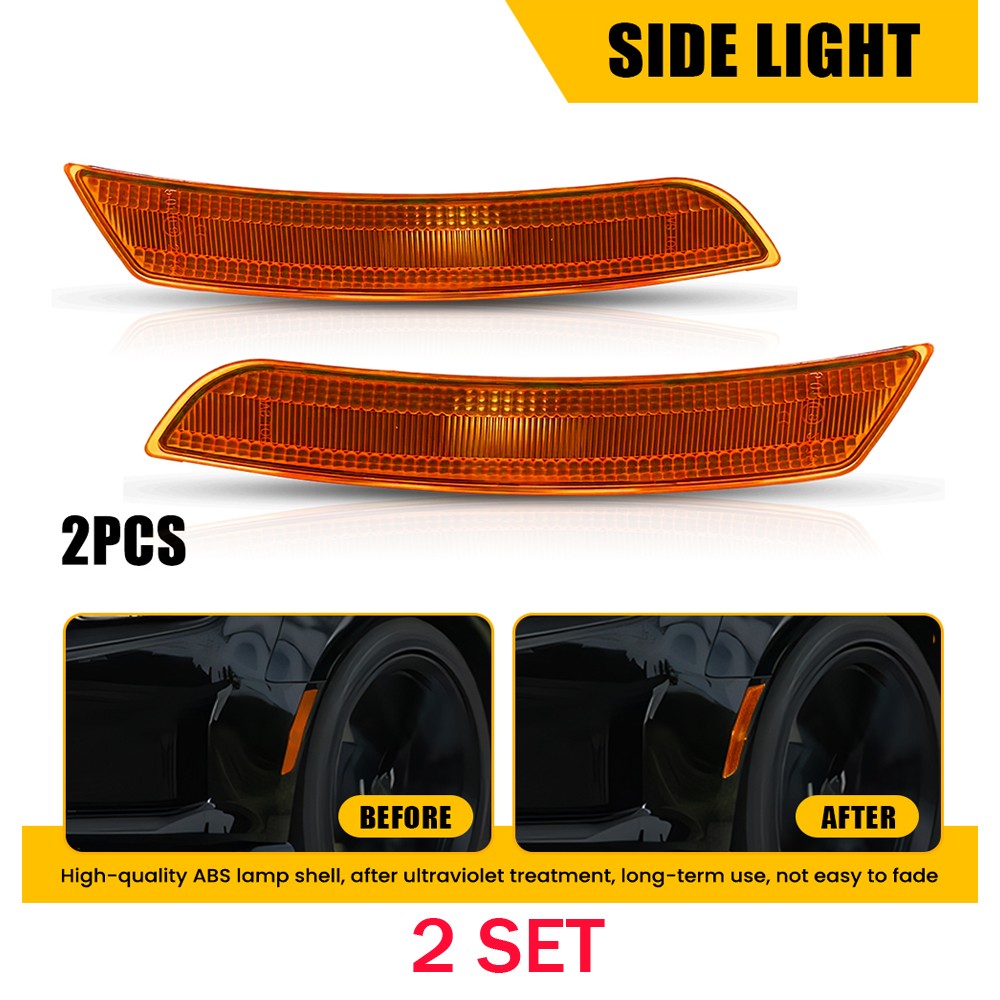LED Side Marker Light Housings 4PCS Fits 2016-23 Chevrolet Camaro Amber 23169181