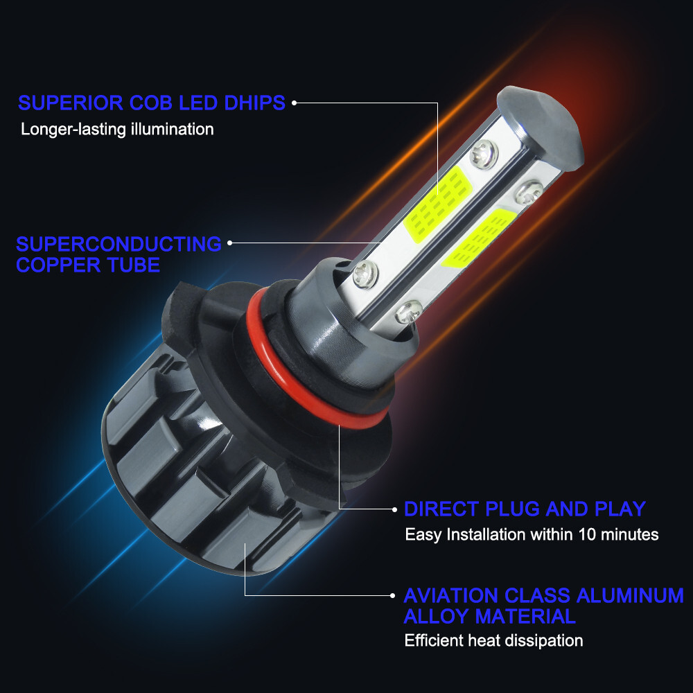 6X 9005 9006 H11 LED Combo Headlight Hi/Lo Beam Bulb Fog Light Kit White 6500K