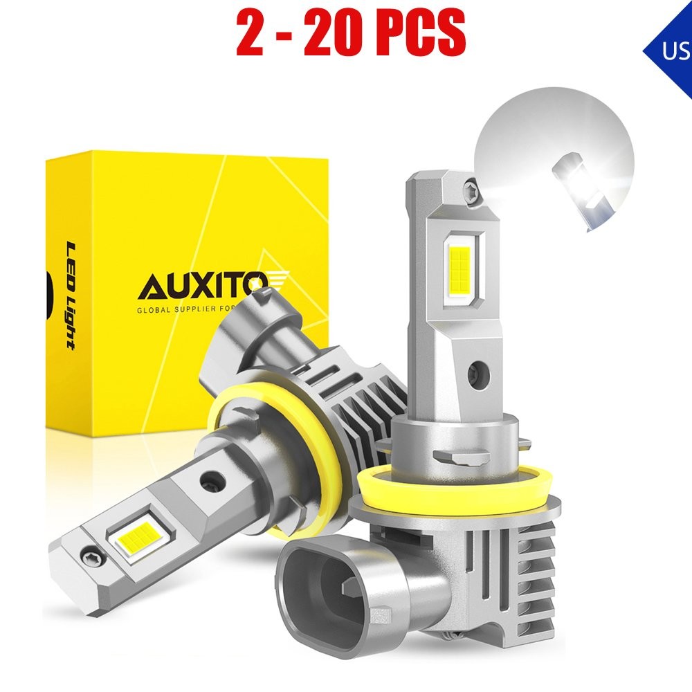 AUXITO H11/H8/H9 LED Headlight White Bulbs 6500K High/Low Beam M6 2-20X No Error