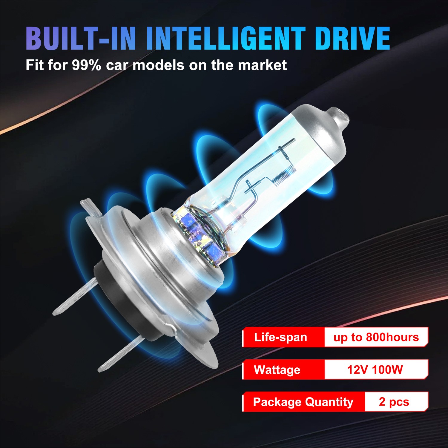 3800K Super Bright Combo Headlight H7 H7 H11 High+Low Beam+Fog Light Bulbs 100W