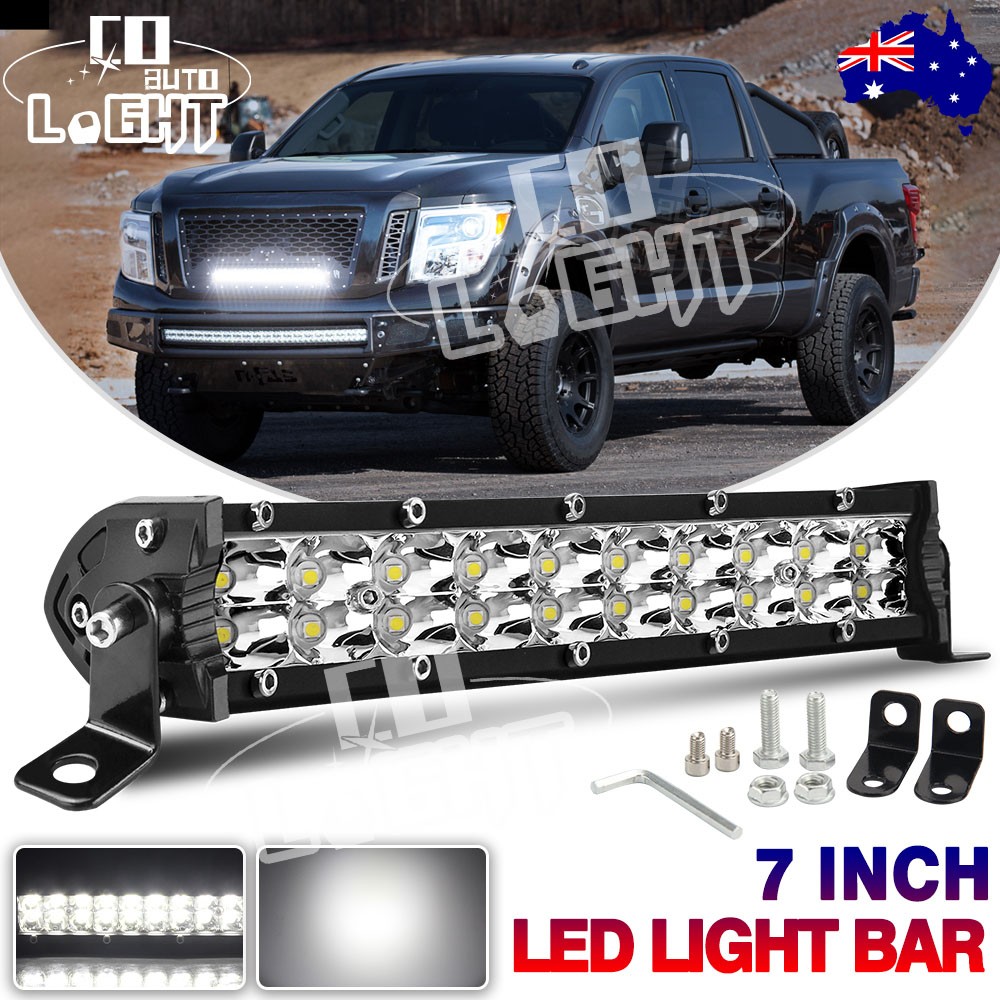 7″14″20″26″32″ Dual Row LED Light Bar DRL Spot Flood for UTV ATV Truck UTE Boat