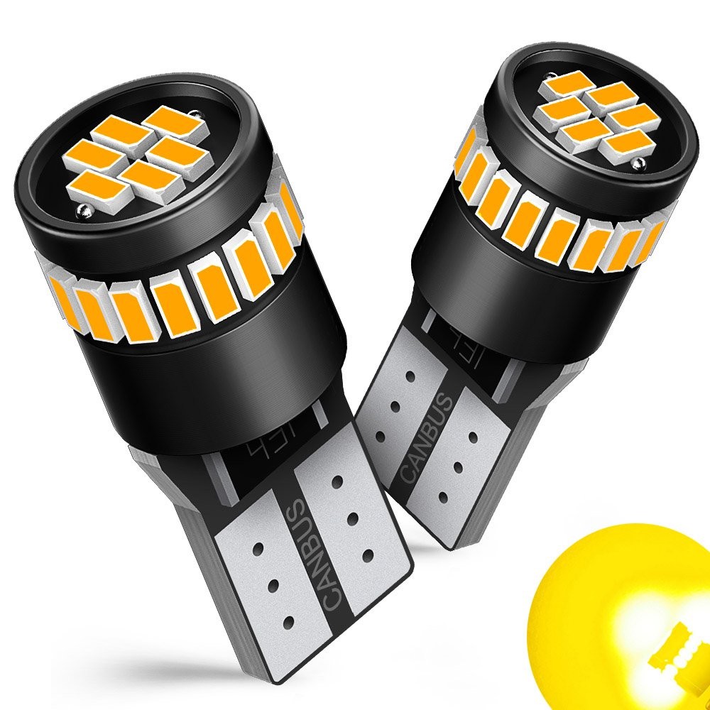 CNABUS Amber/Yellow T10 W5W LED License Plate Interior Light Bulb For Chevy Ford