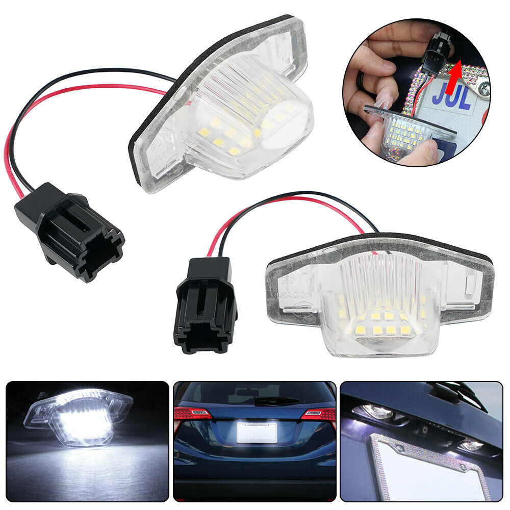 2x LED License Plate Light Tag Lamp 6000K For 2007-2016 Honda CR-V CRV Fit