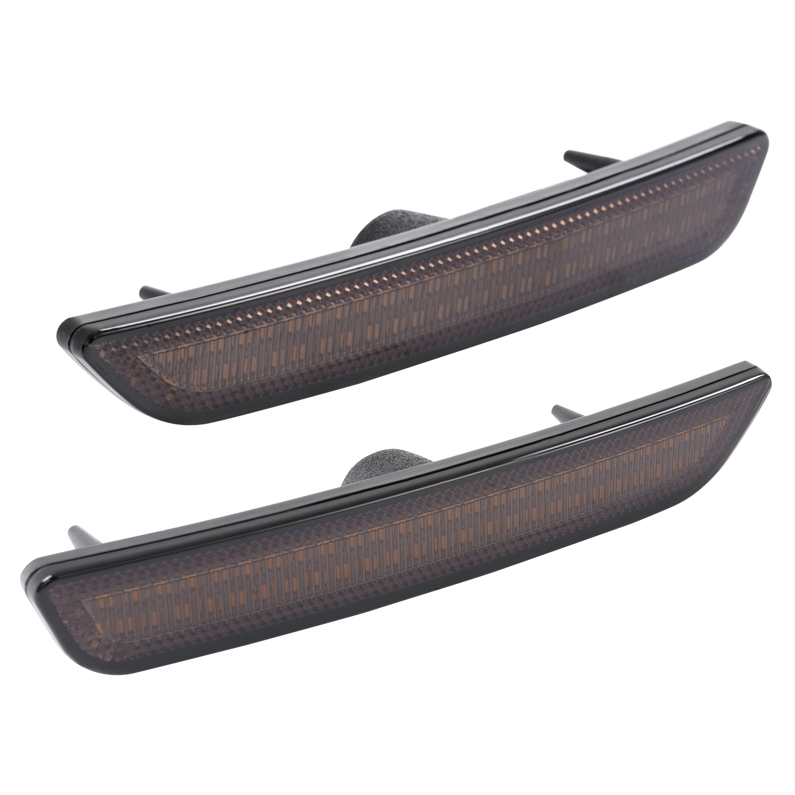 HECASA For Ford Mustang 2010-2014 LED Pure White Side Marker Lights Smoke 4PCS