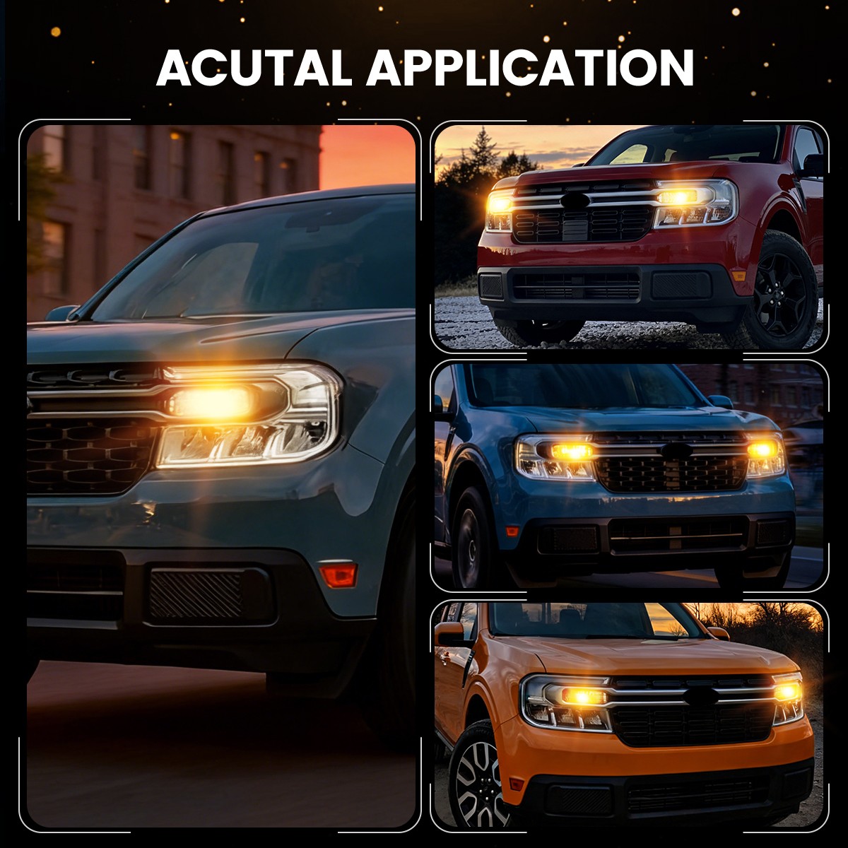 LASFIT 4257 LED Front Turn Signal Bulbs Amber CANBUS Error Free 48W 4800LM