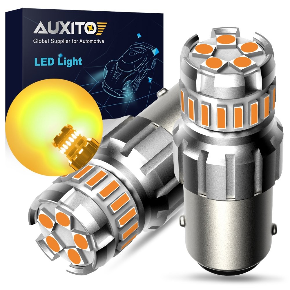 AUXITO 3157 3156 Amber Yellow Turn Signal Parking Light Bulb Error Free 3000K EO