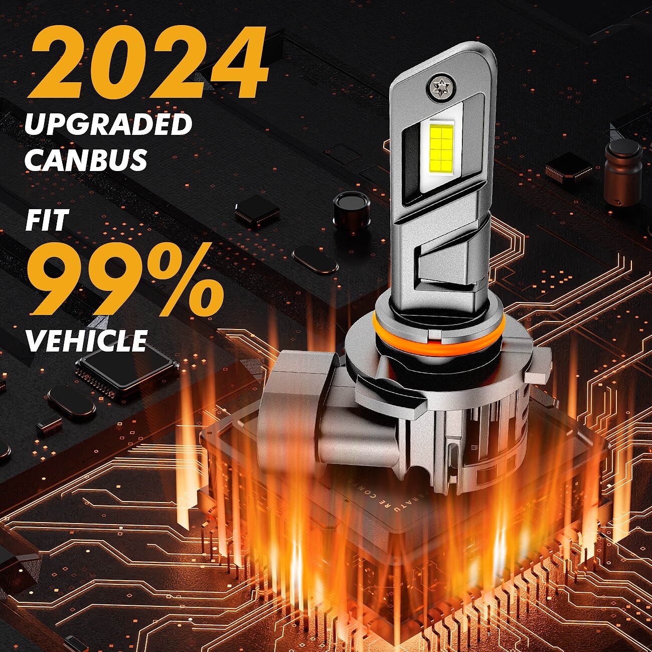 AUXBEAM Canbus LED Headlight Hi/Low Fog Lights 6000K For Volvo VNL VNM 2004-2015