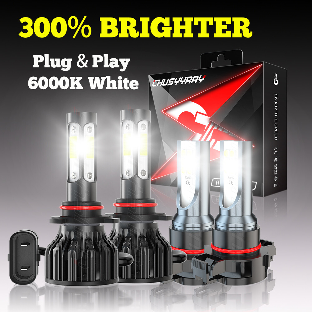 LED Headlight + Fog Bulbs 9012 H16 Combo For Jeep Cherokee 2.4L/3.2L 2014-2015