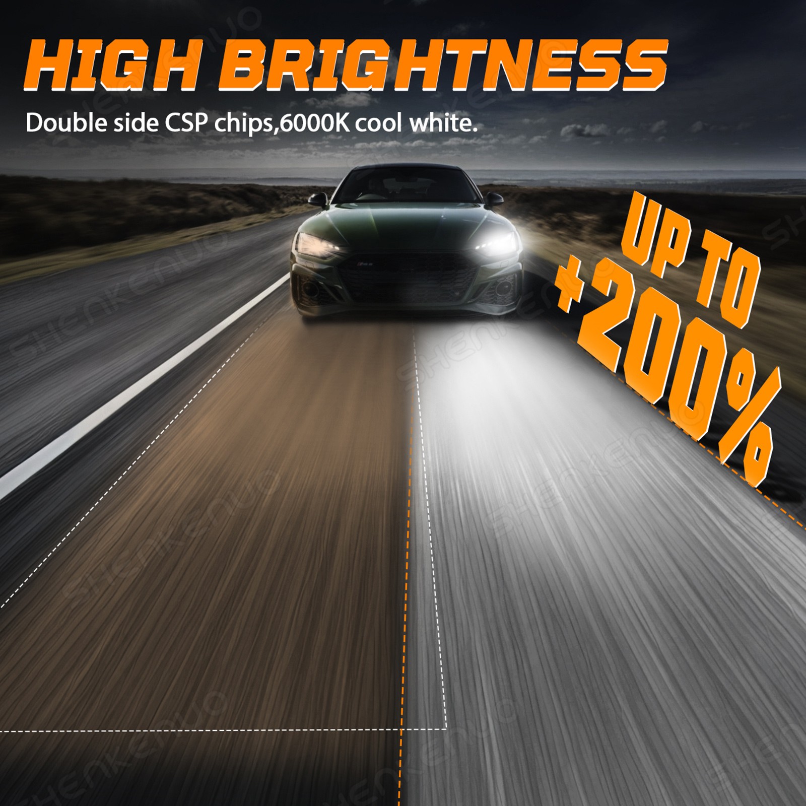 9007 LED Headlight Bulbs Conversion Kit High Low Beam 6000K Super White
