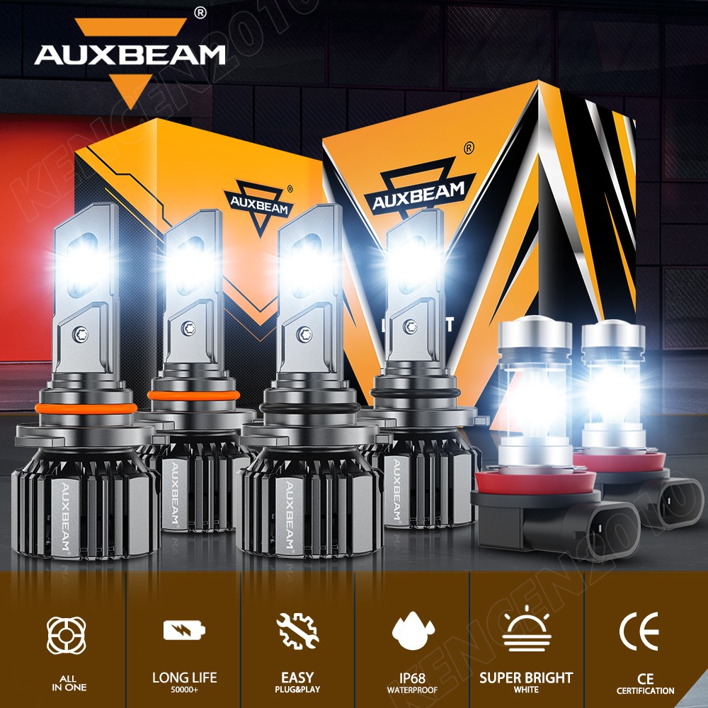 AUXBEAM Canbus 9005 9006 H11 LED Combo Headlight High Low Beam Bulbs Fog Light