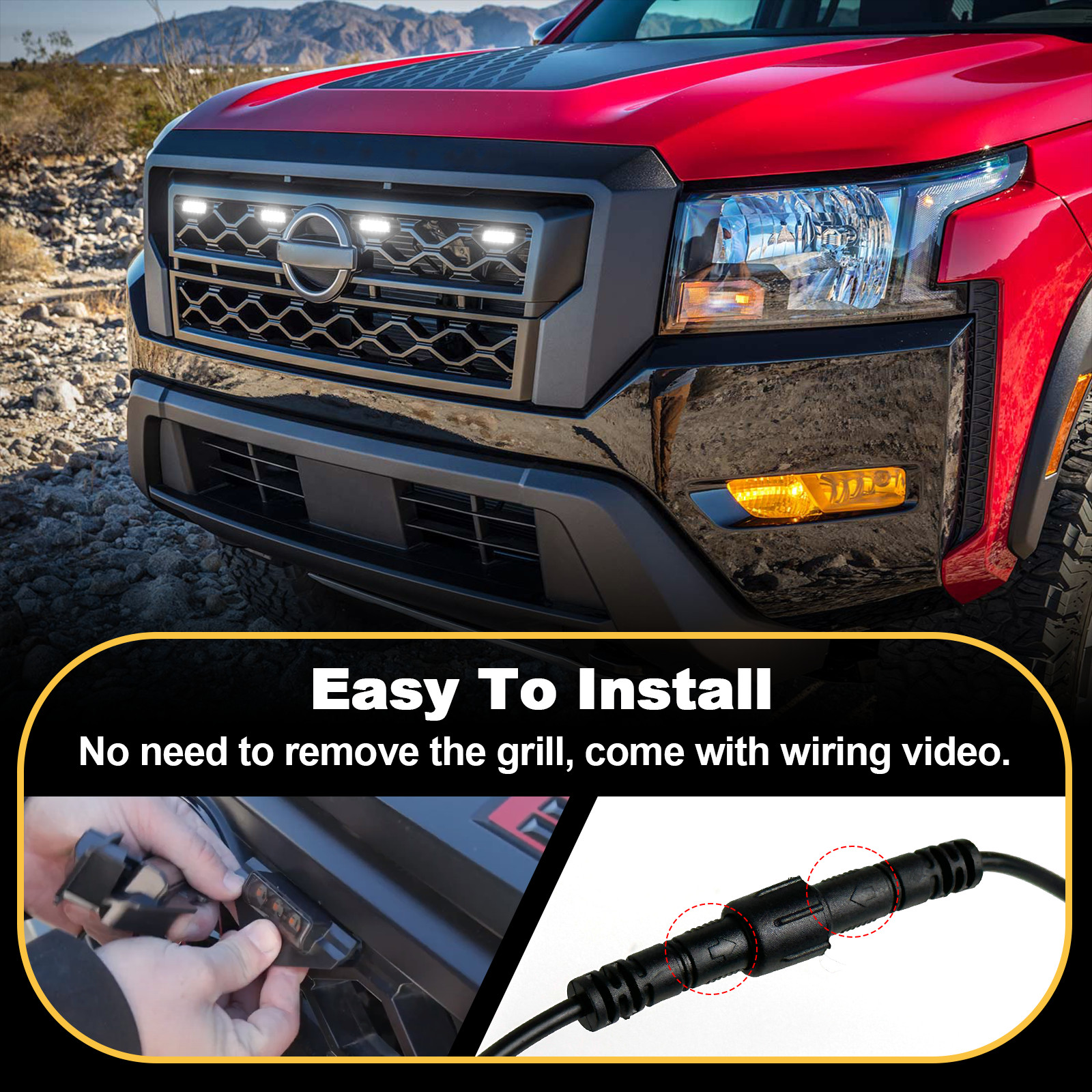 LED Grill Lights for 2022 2023 2024 Nissan Frontier Accessories PRO4X S SV PRO X