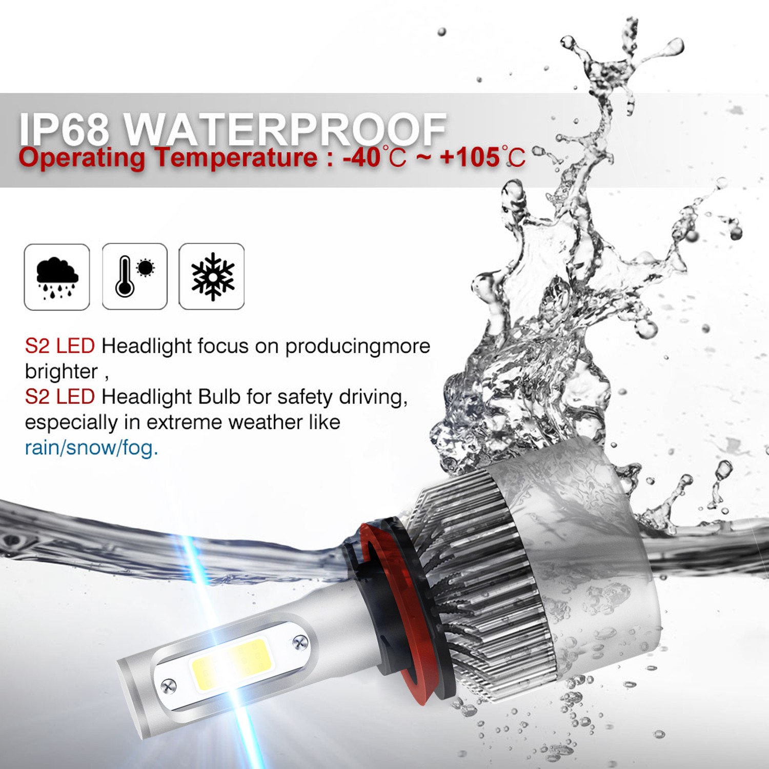 6x Combo H1+H11+H11 6000K LED Headlight High Low Beam Lamp Fog Light Bulbs Kit
