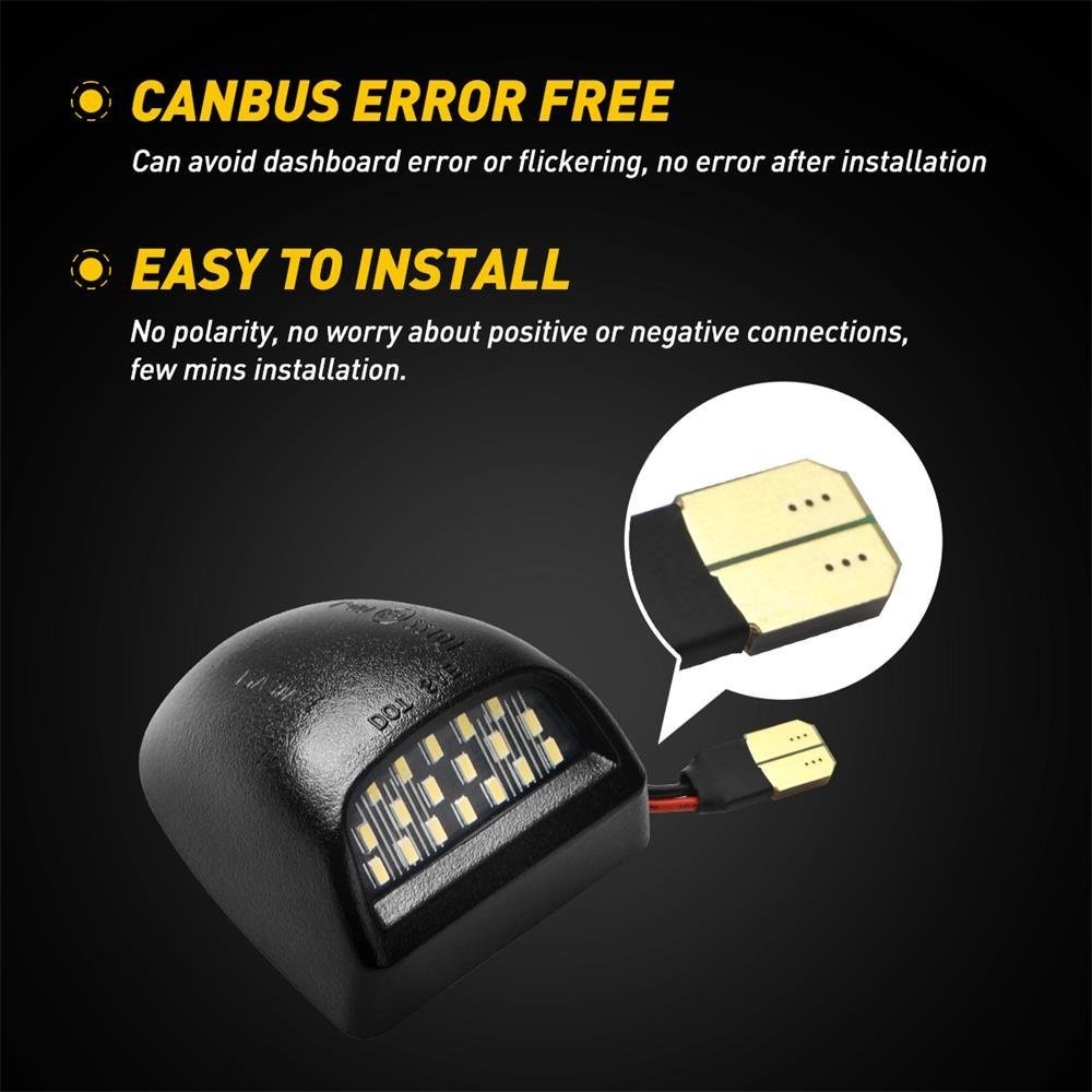 AUXITO 18SMD LED License Plate Light 6000K for Cadillac 2002-06 Escalade CANBUS