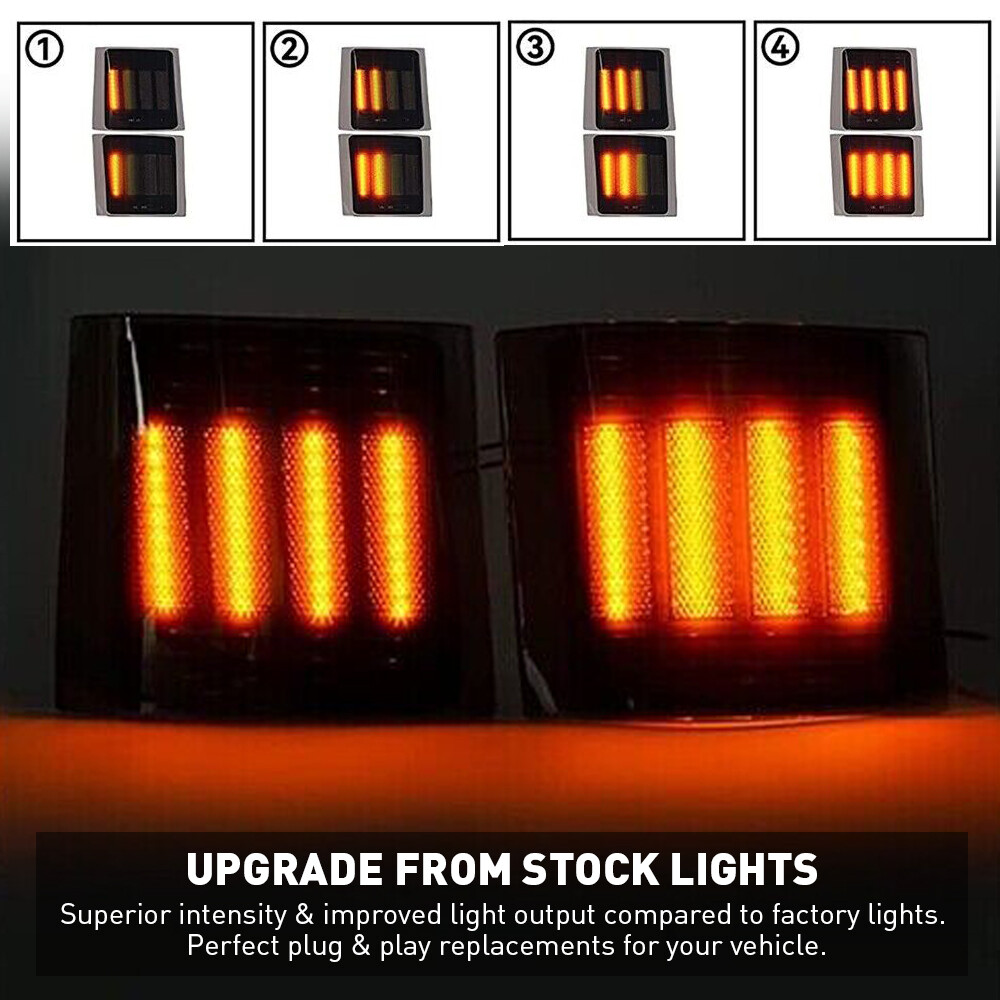 Full LED 4PC Amber Corner Side Marker Lights For 94-98 Chevy C/K 1500 2500 3500