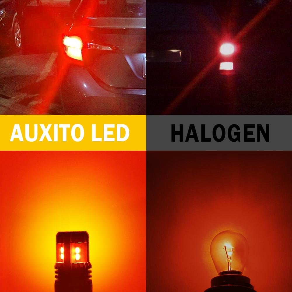 2PCS LED RED WHITE AMBER BRAKE LIGHT P21/5W BAY15D 1157 Brightness Super Bright