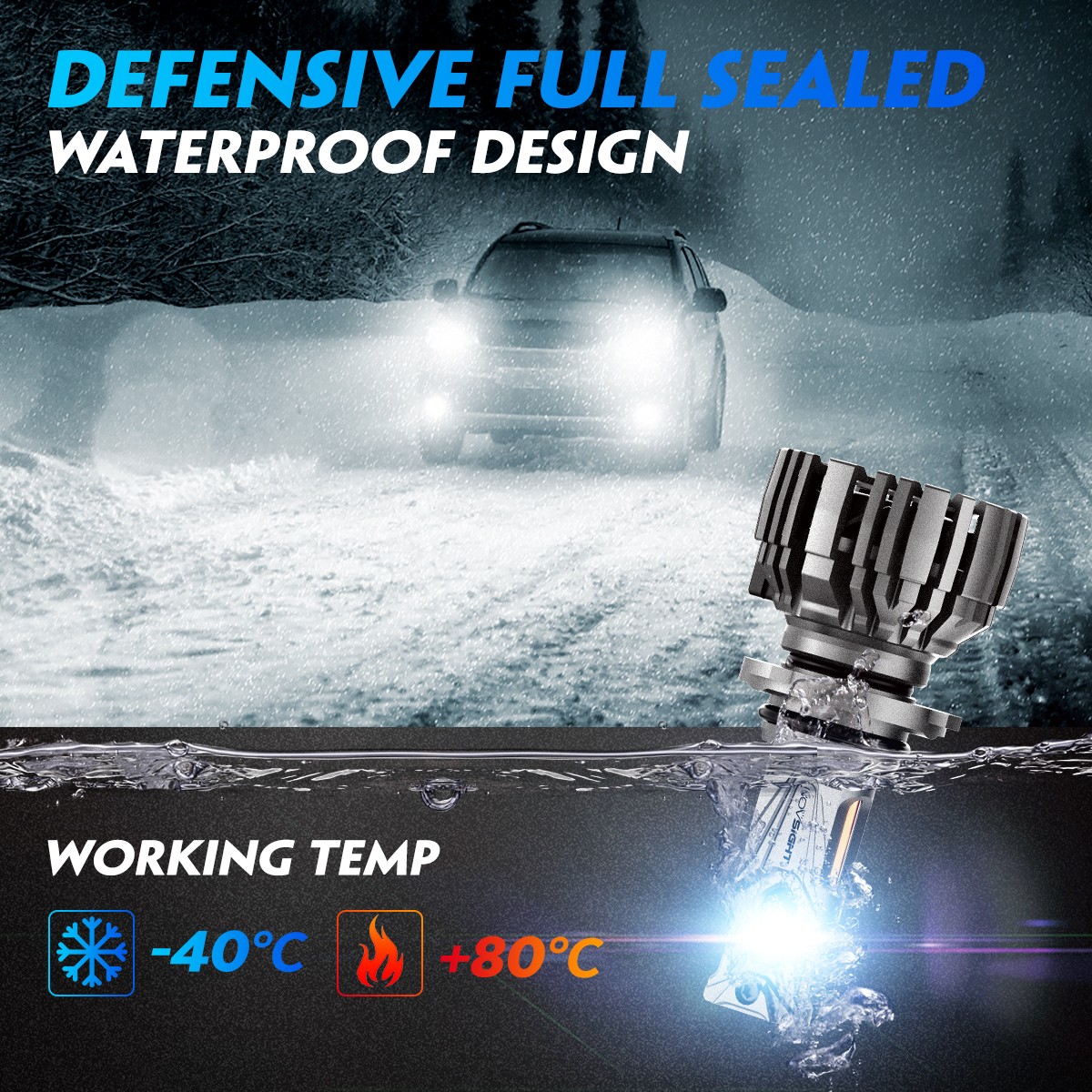 NOVSIGHT 9005 HB3 LED Headlight Bulbs 6500K 140W 30000LM High Beam 800% Brighter