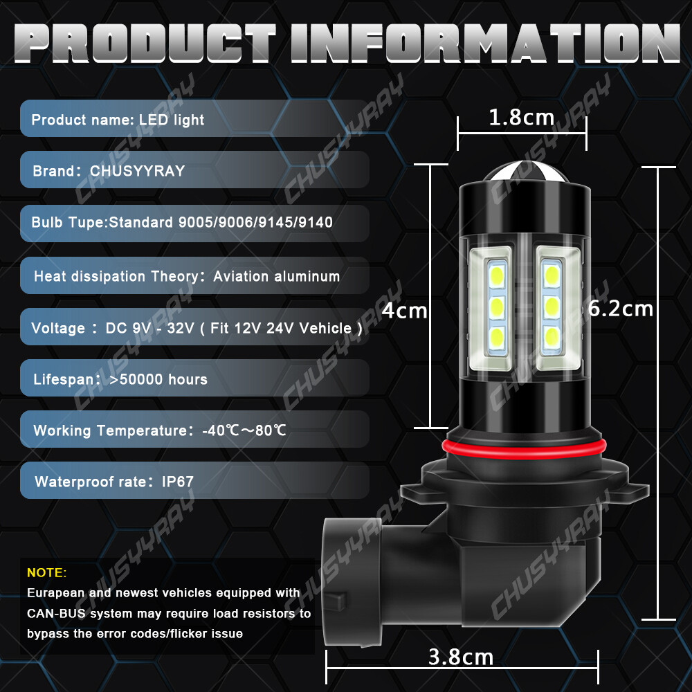 For Cadillac SRX 2010-2016 6x 6000K LED Headlight Bulbs Hi/Low Beam Fog Lights