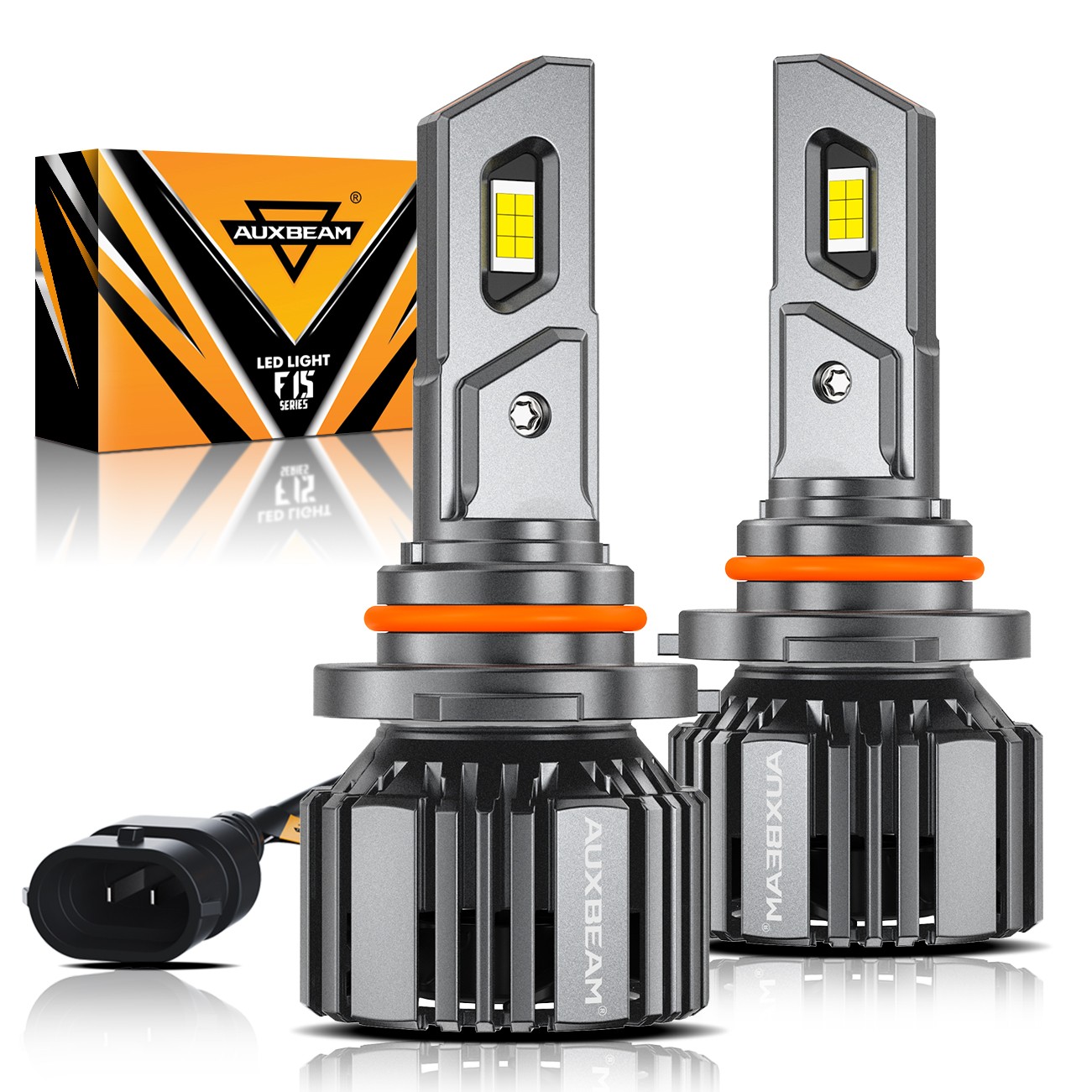 AUXBEAM 9005 9006 H11 LED Headlight High Low Beam Fog Light White CANBUS 25000LM