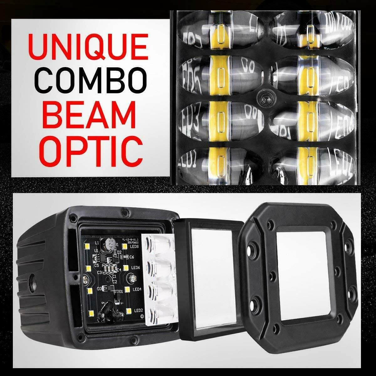 For 14-17 YAMAHA Viking 700 VI Headlight 24W Spot Beam LED Light Pod Kit 2pcs
