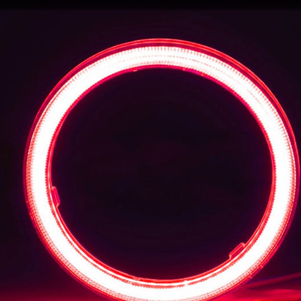 Red 12V LED DRL Fog Headlights COB Angel Eyes Halo Ring White Light 70MM Car