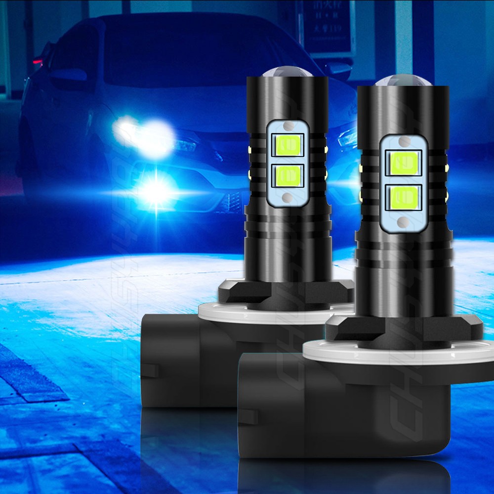 CHUSYYRAY H27W/2 881 Blue LED Fog Light Bulbs DRL Conversion Kit 8000K Ice Blue
