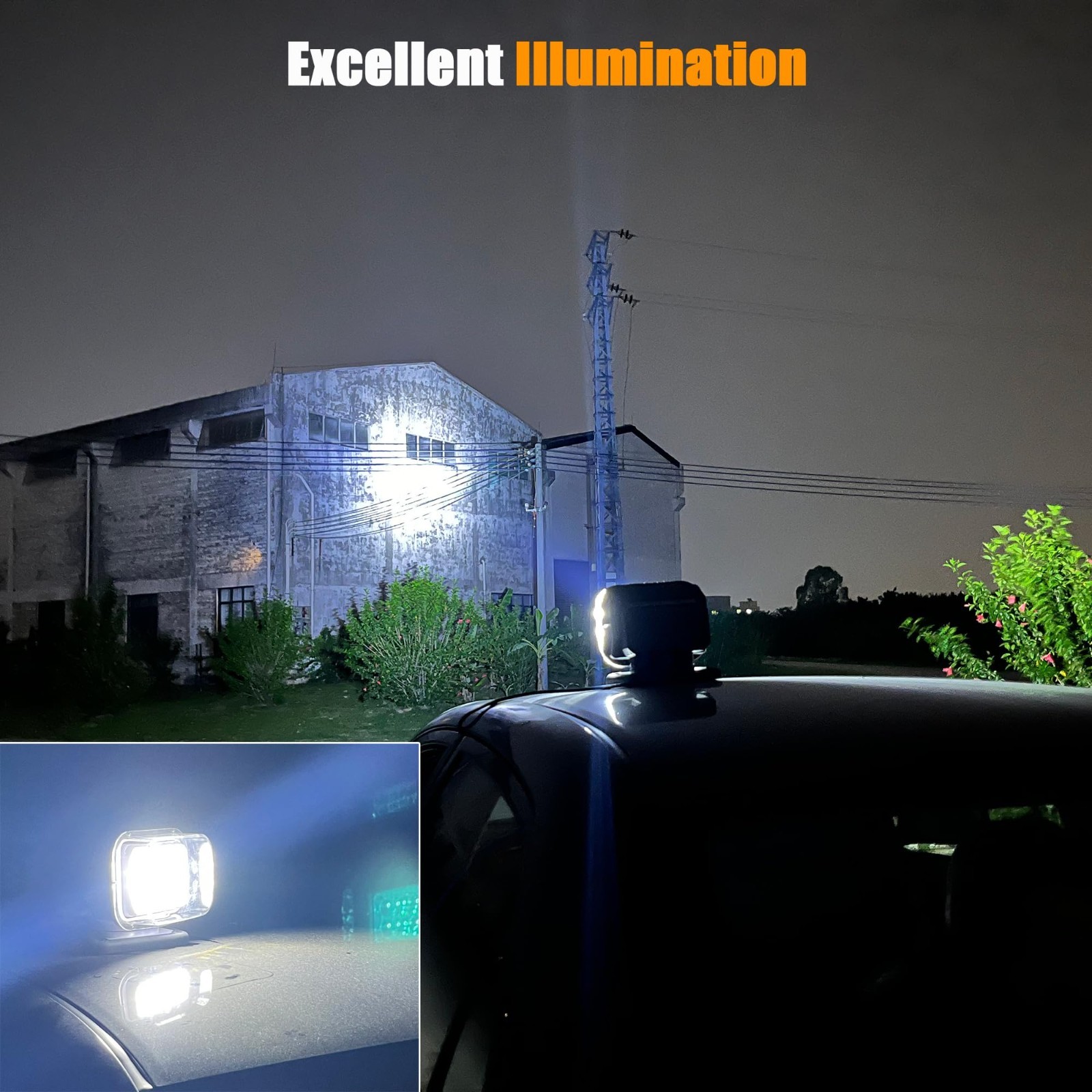 Remote Search Lights for Truck, Auto-Reset 360 Rotating, LED, 6 Built-in Magnets