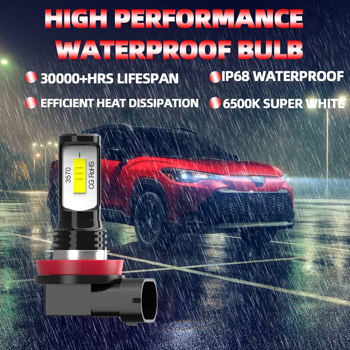 For Mercury Milan 2010-11 LED Headlight KIT Combo Bulbs High Low Fog Beam 6000k