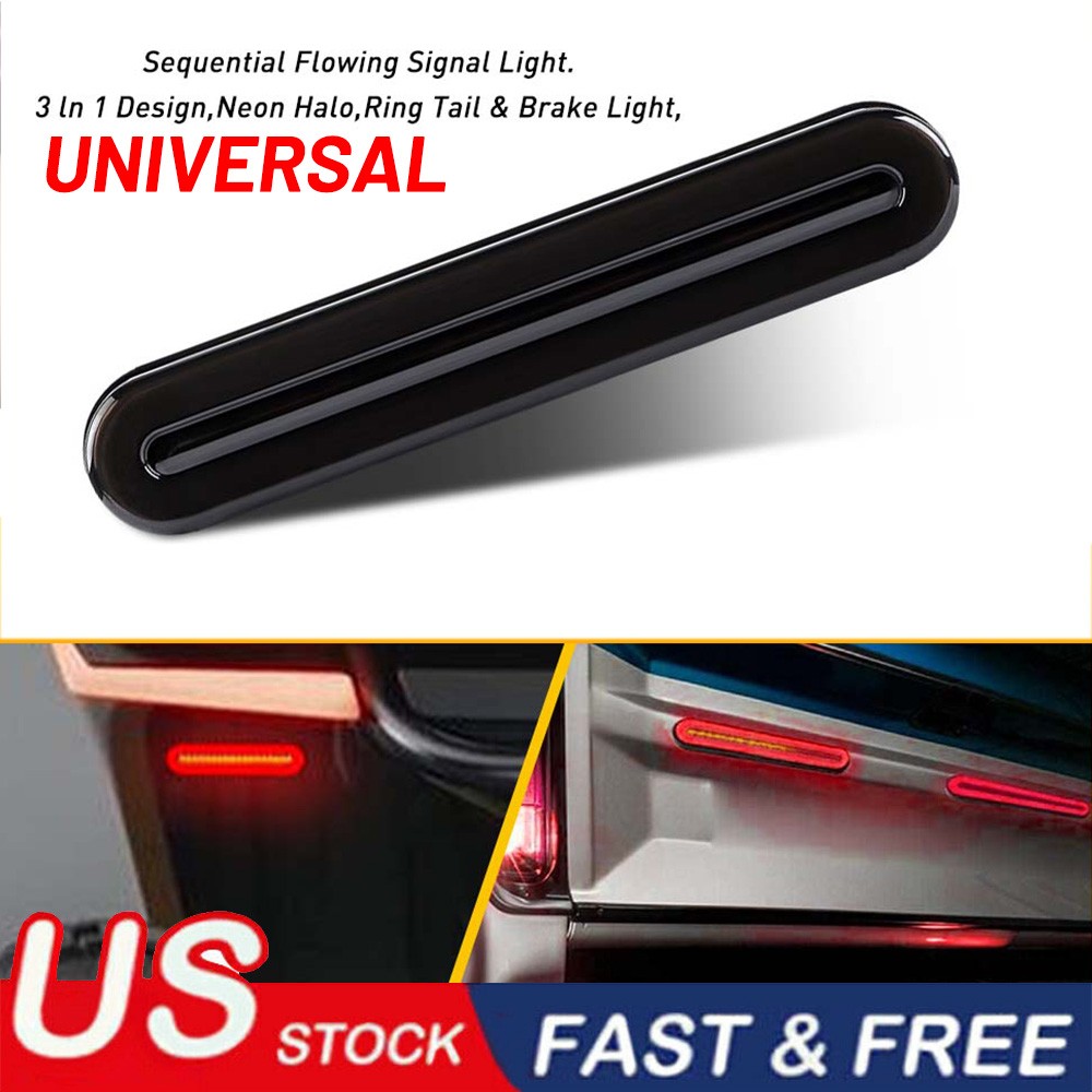 Motorcycle LED Tail Light Bar Running Brake Stop Turn Signal Flowing ATV UTV USA