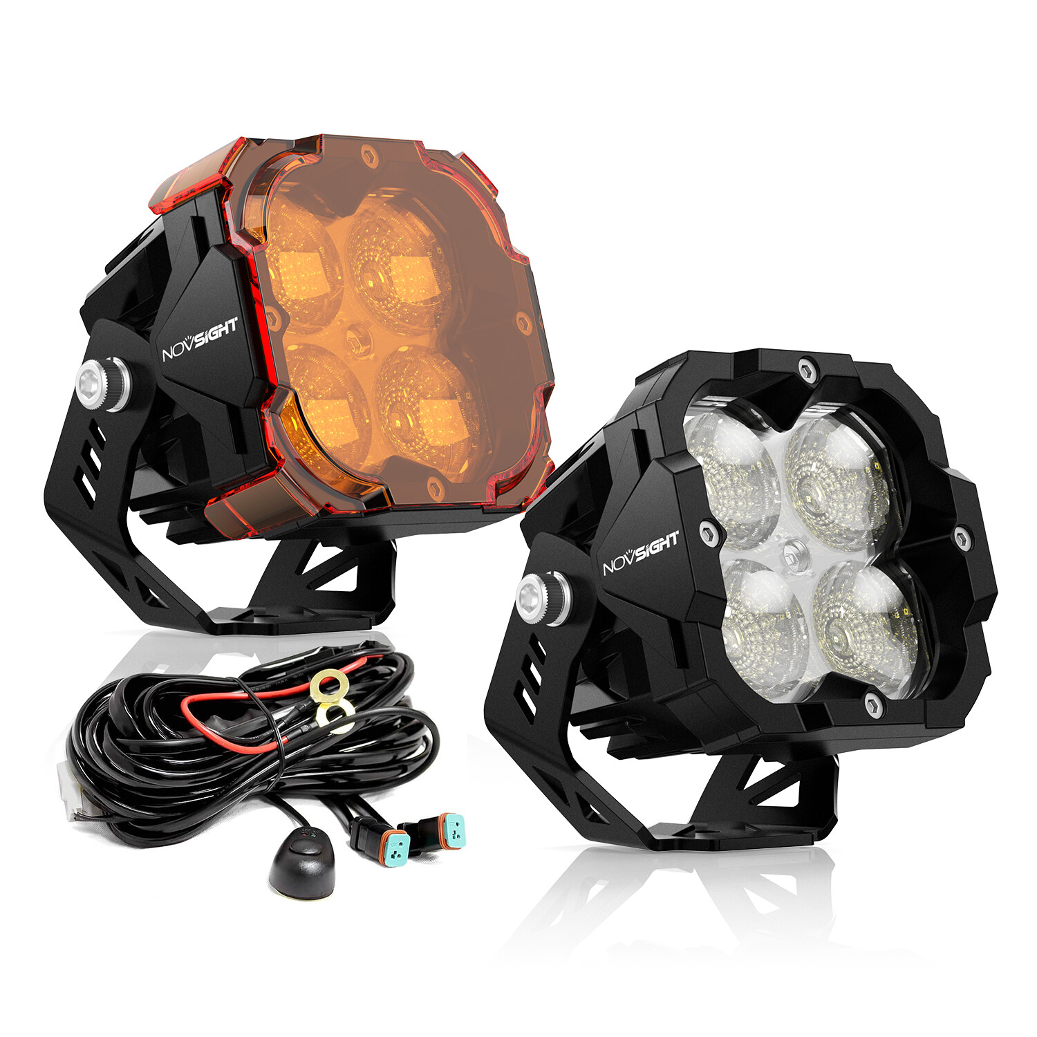 NOVSIGHT 3″ Car LED Headlight Work Offroad Lights Pod Driving Lamp For Jeep SUV