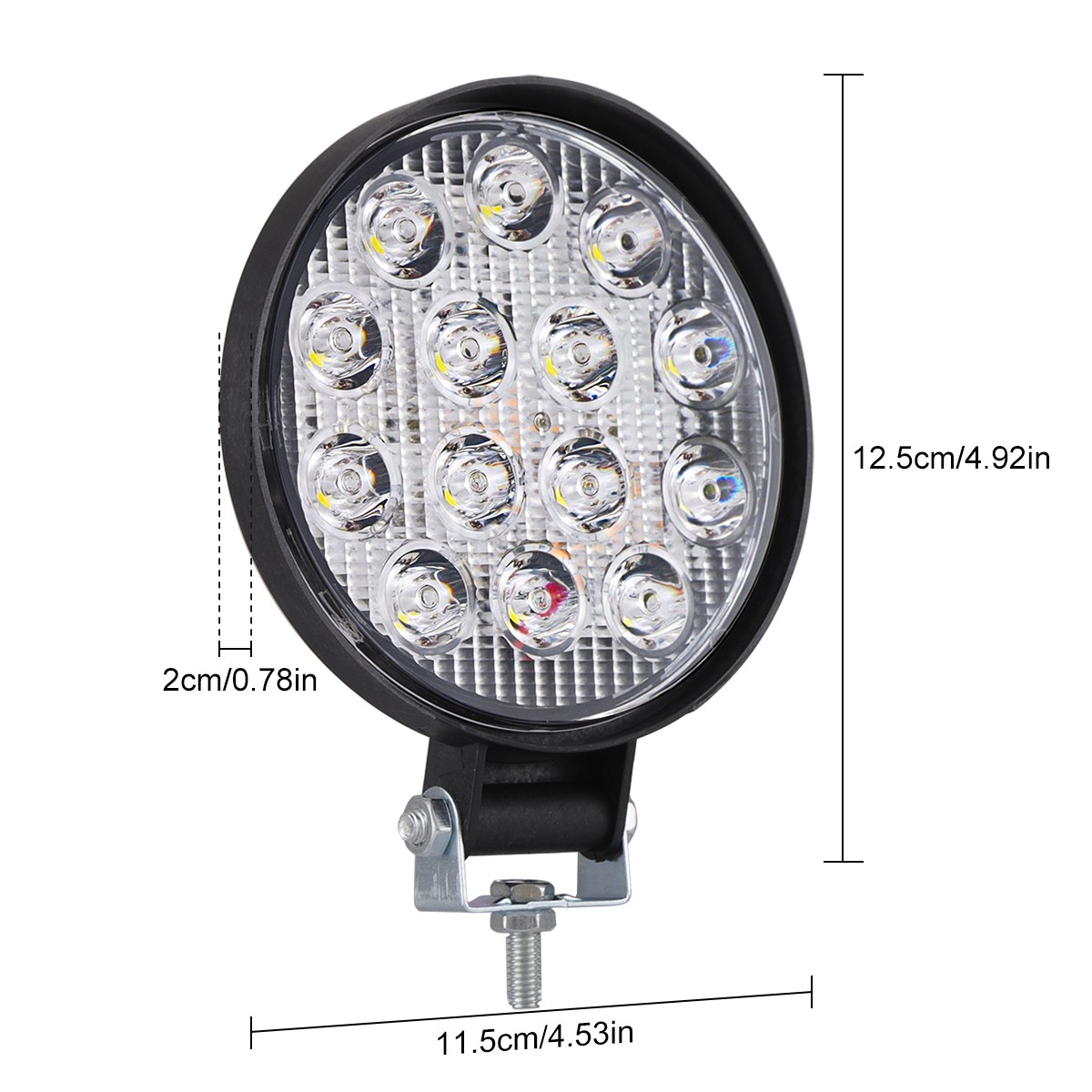 2Pcs 5“ Round LED Work Light Bar Flood Pods Off Road Fog Driving SUV ATV Truck