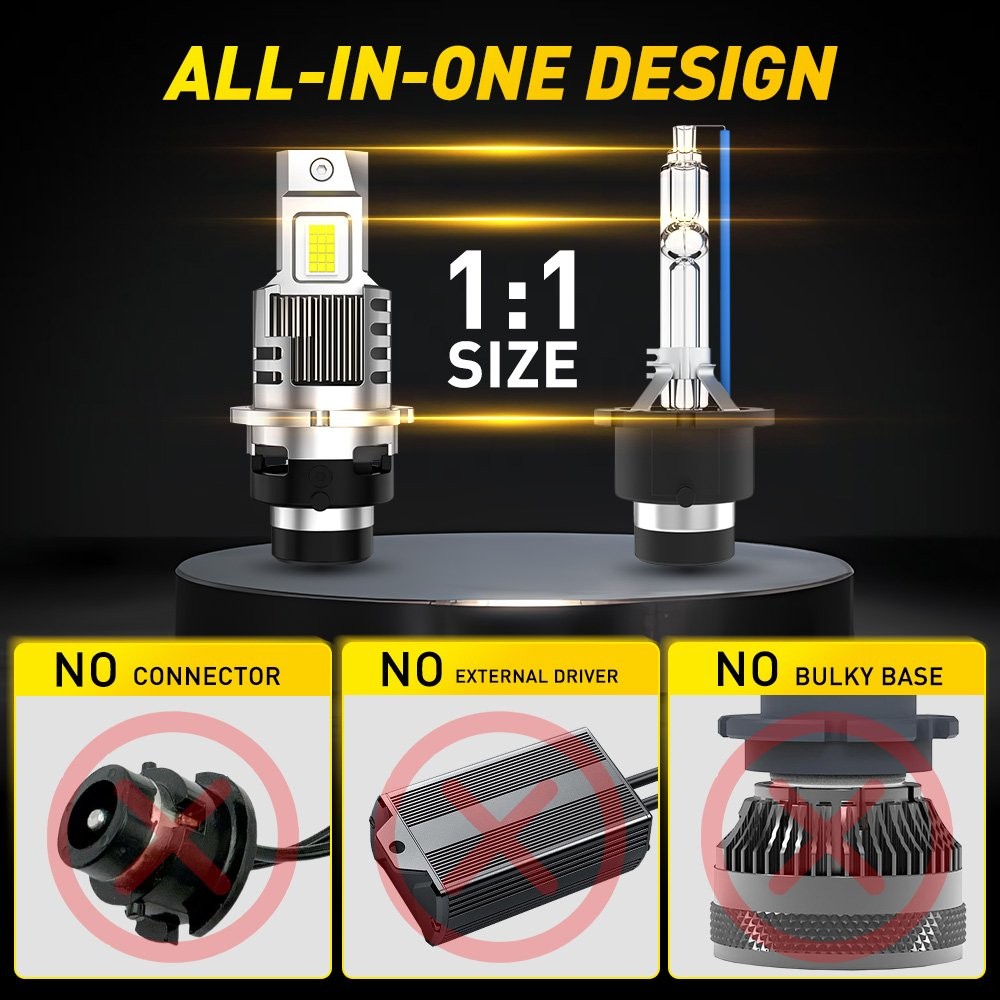 AUXITO LED D4S 6500K HID Xenon Headlight Replacement Lamp Bulbs 85122 Pack of 2