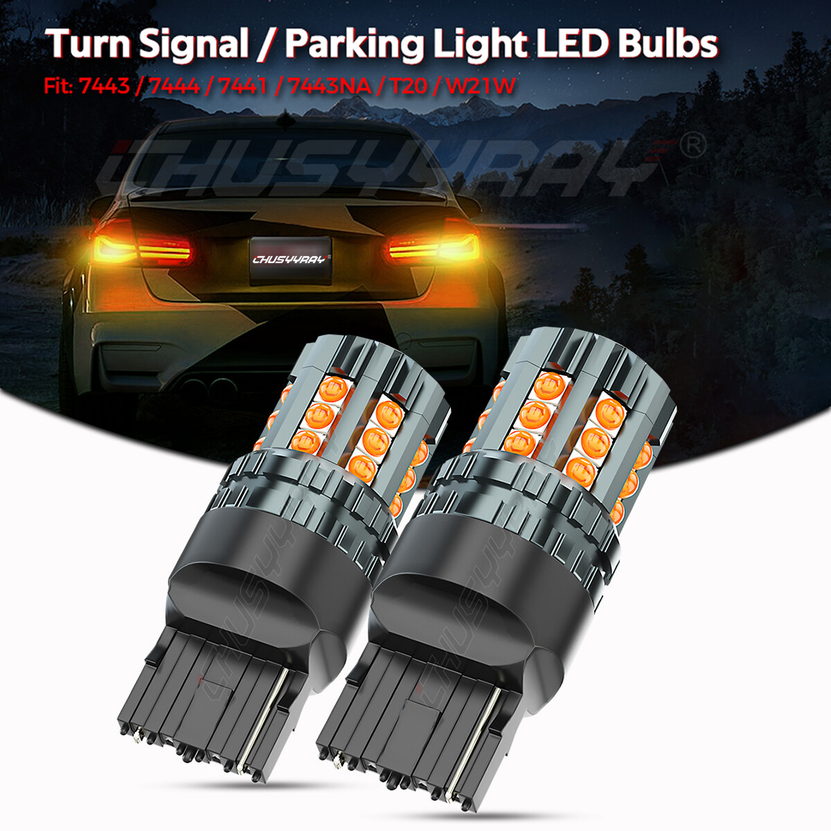7443 3000K Amber Yellow LED Turn Signal Light Lamp For Toyota Corolla 2011-2020