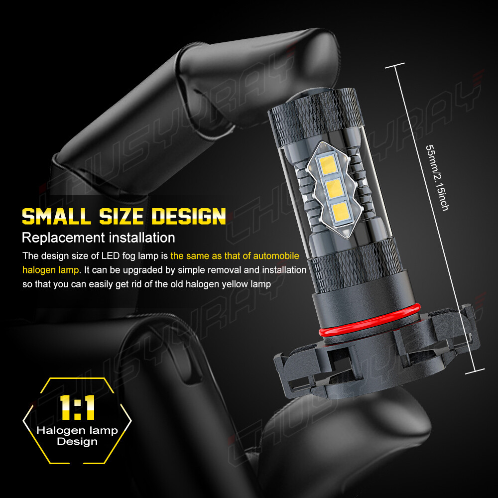 5202 5201 2504 H16 LED Fog Light Bulbs 4500K Gold yellow 16000LM High Power Pair