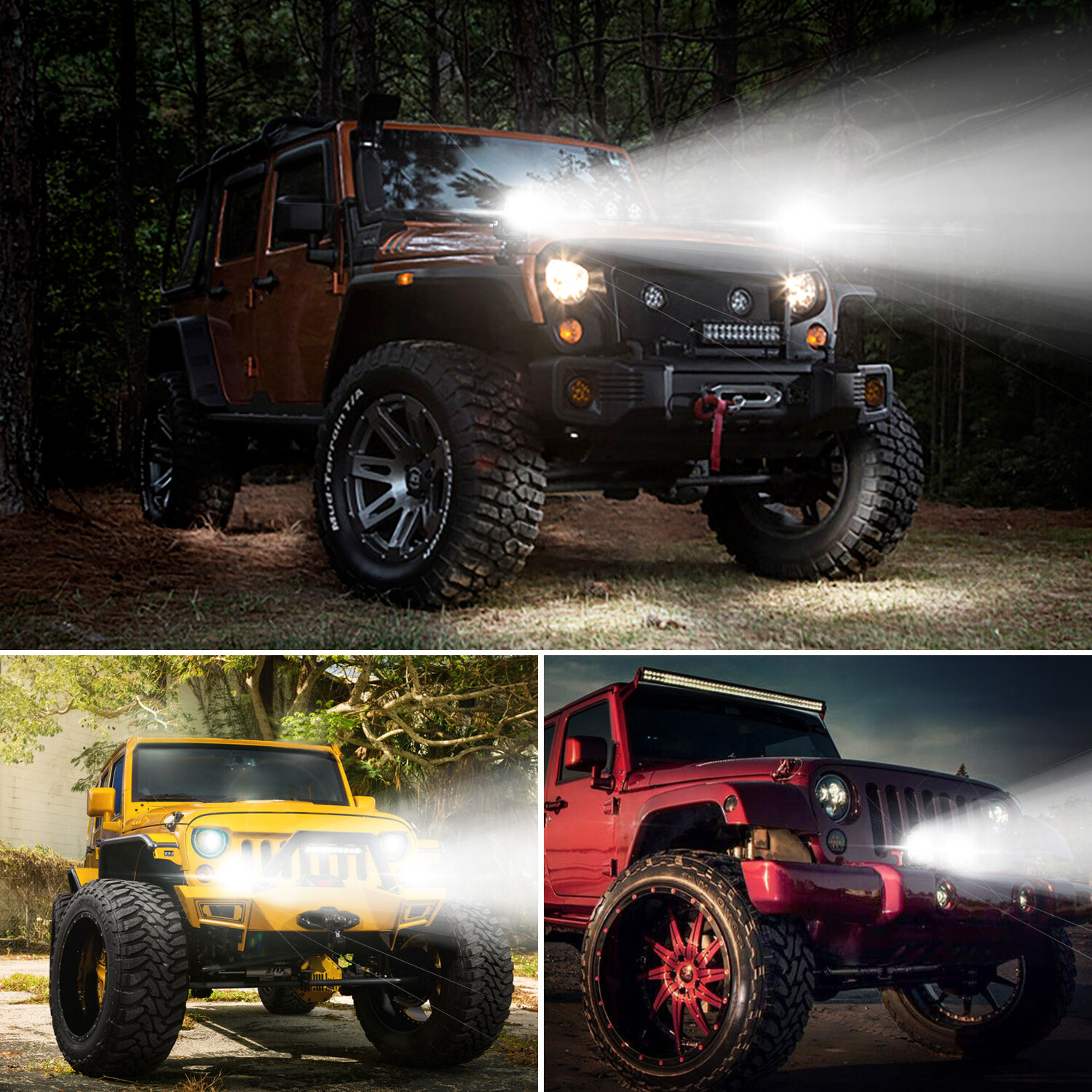 1 pair NOVSIGHT 3-inch 80W LED work pod cube flood offroad lamps for ATVs